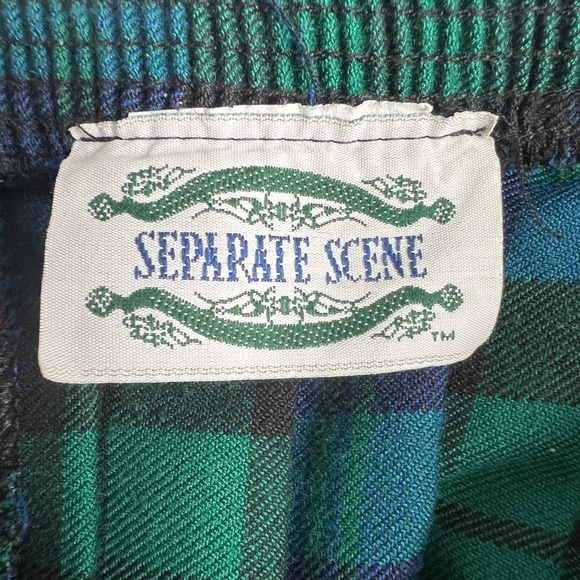 Tartan Plaid Skirt Pleated Size 12 Midi Length Pull On Separate Scene Preppy - Picture 4 of 5